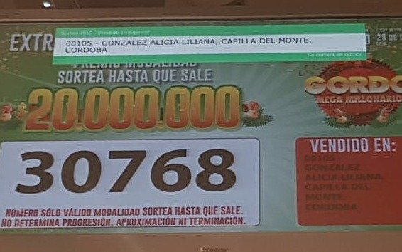 El ganador del Gordo de Navidad cobrará 20 millones de pesos