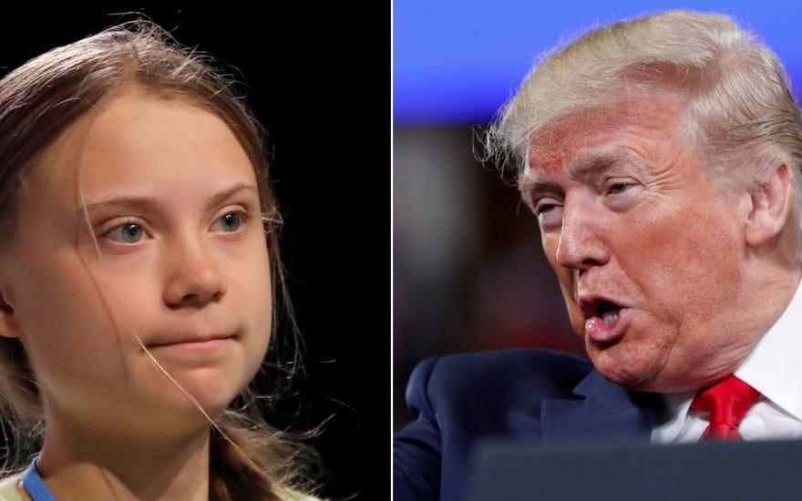 Trump criticó la elección de Greta Thunberg como personalidad del año y ella le respondió