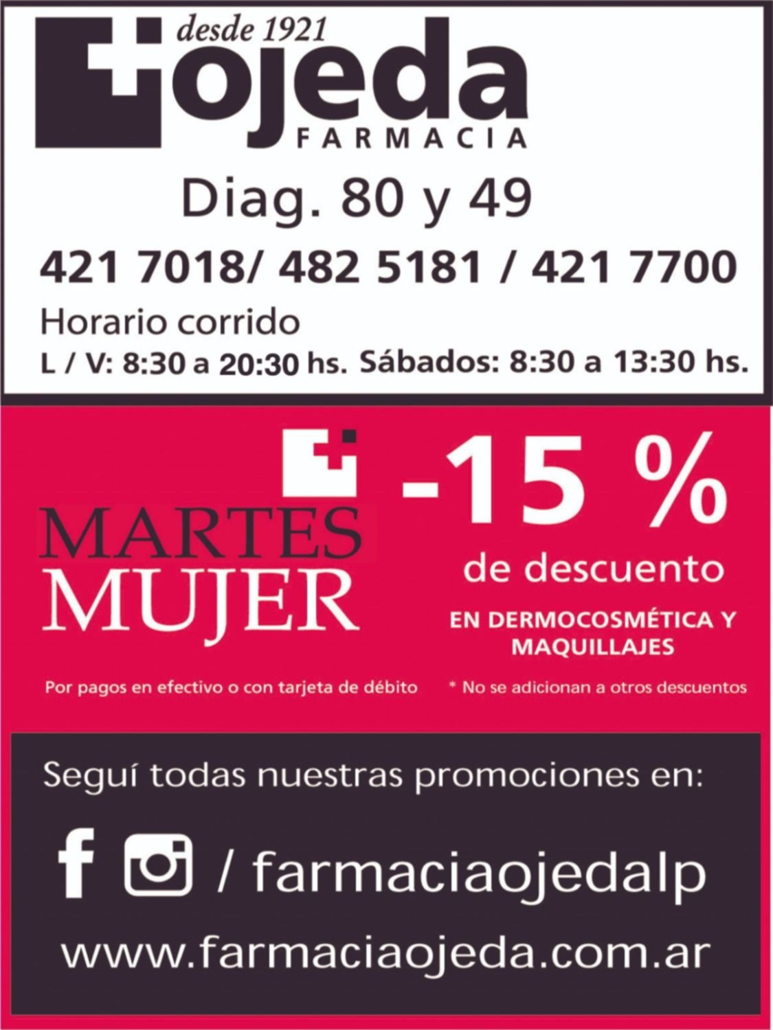Martes con 15 por ciento de descuento en dermocosmética y maquillajes
