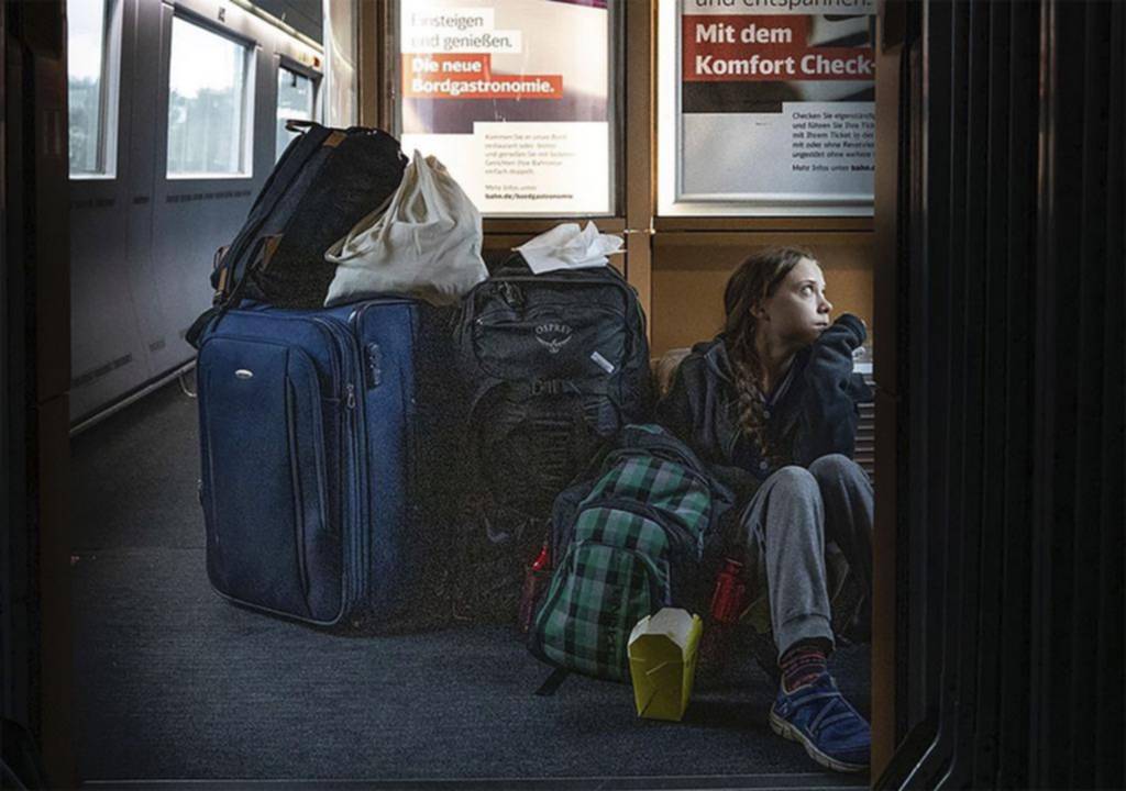 El tren de Greta Thunberg, la activista del clima, en medio de un gran revuelo
