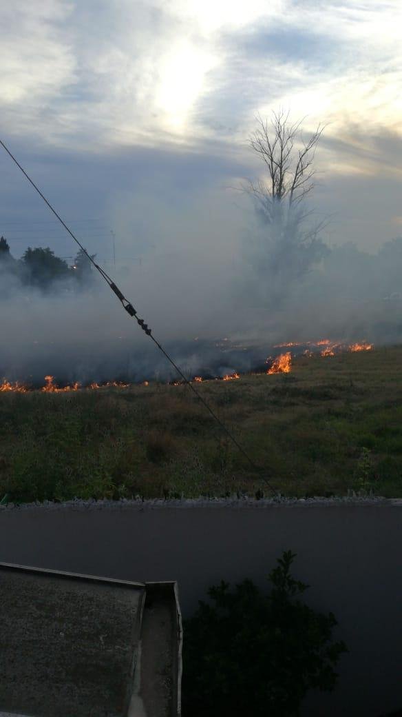 Alerta por incendio de pastizales