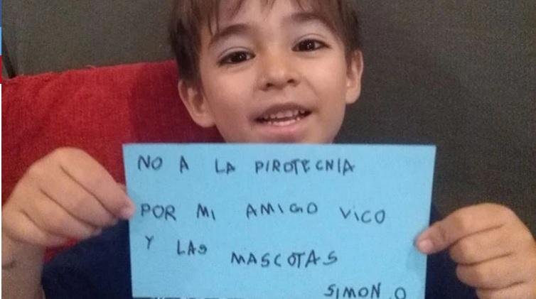 A sus 6 años, Simón ideó una campaña propia que recorre el país