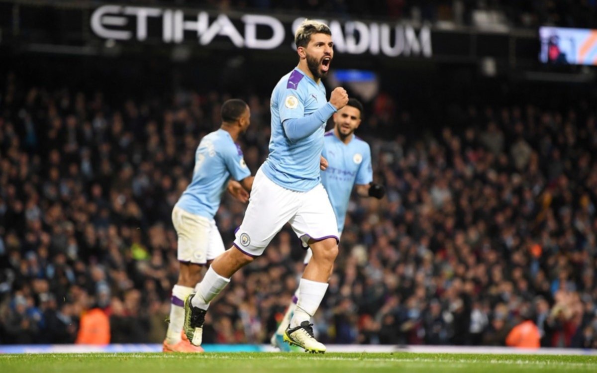 Agüero marcó el último gol argentino del año en las grandes ligas europeas
