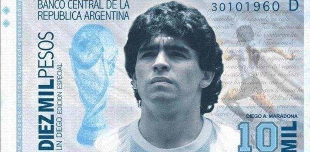 Quieren que Maradona aparezca en los billetes