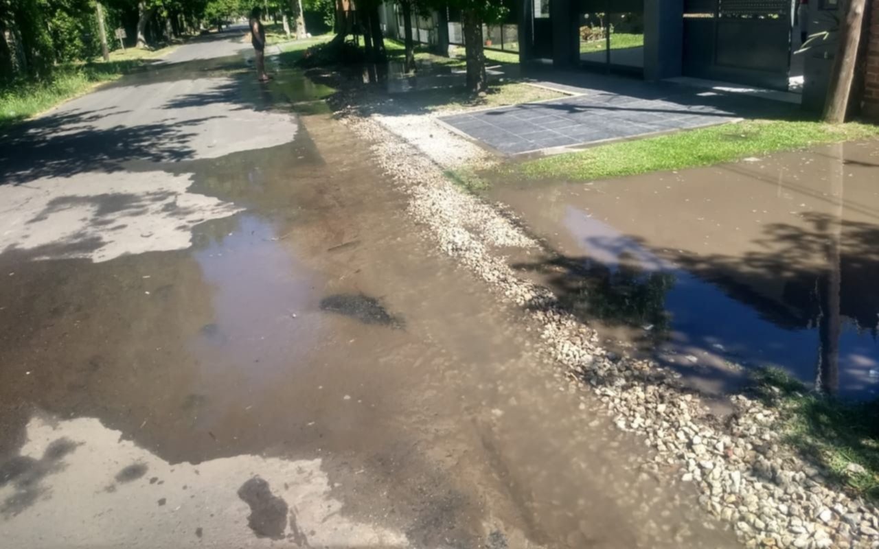 Un caño roto en un sector de City Bell que dejó a los vecinos sin agua