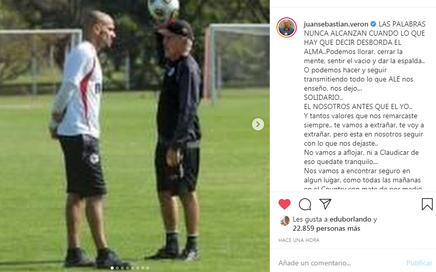 El mensaje de Juan Sebastián Verón para despedir a Sabella