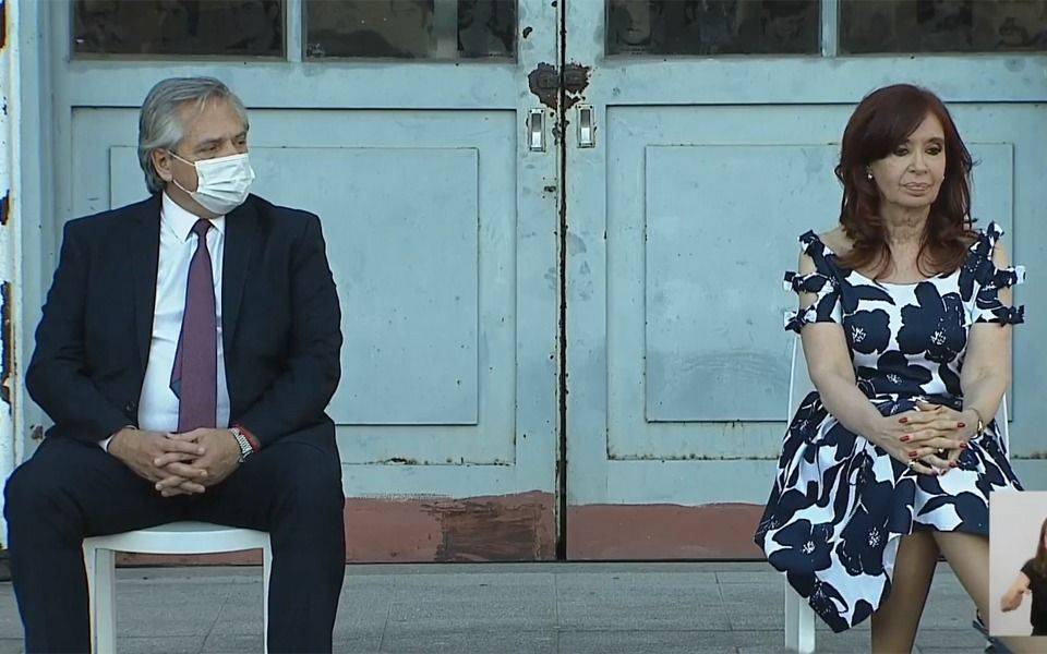 Alberto y Cristina compartieron escenario en un acto en la ex Esma