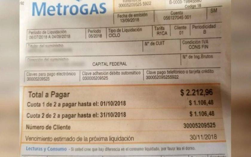 Multan a Metrogas por más de $4 millones e intervienen su sistema de facturación