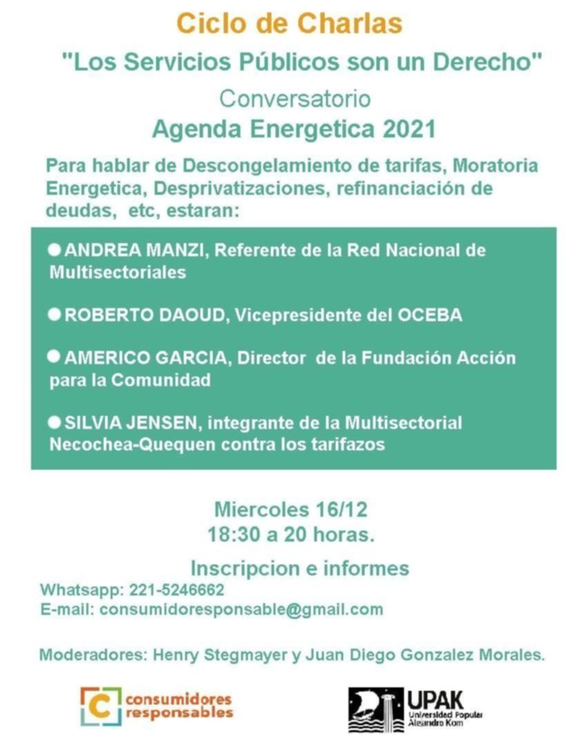 Arranca el ciclo de charlas “Los servicios son un derecho”