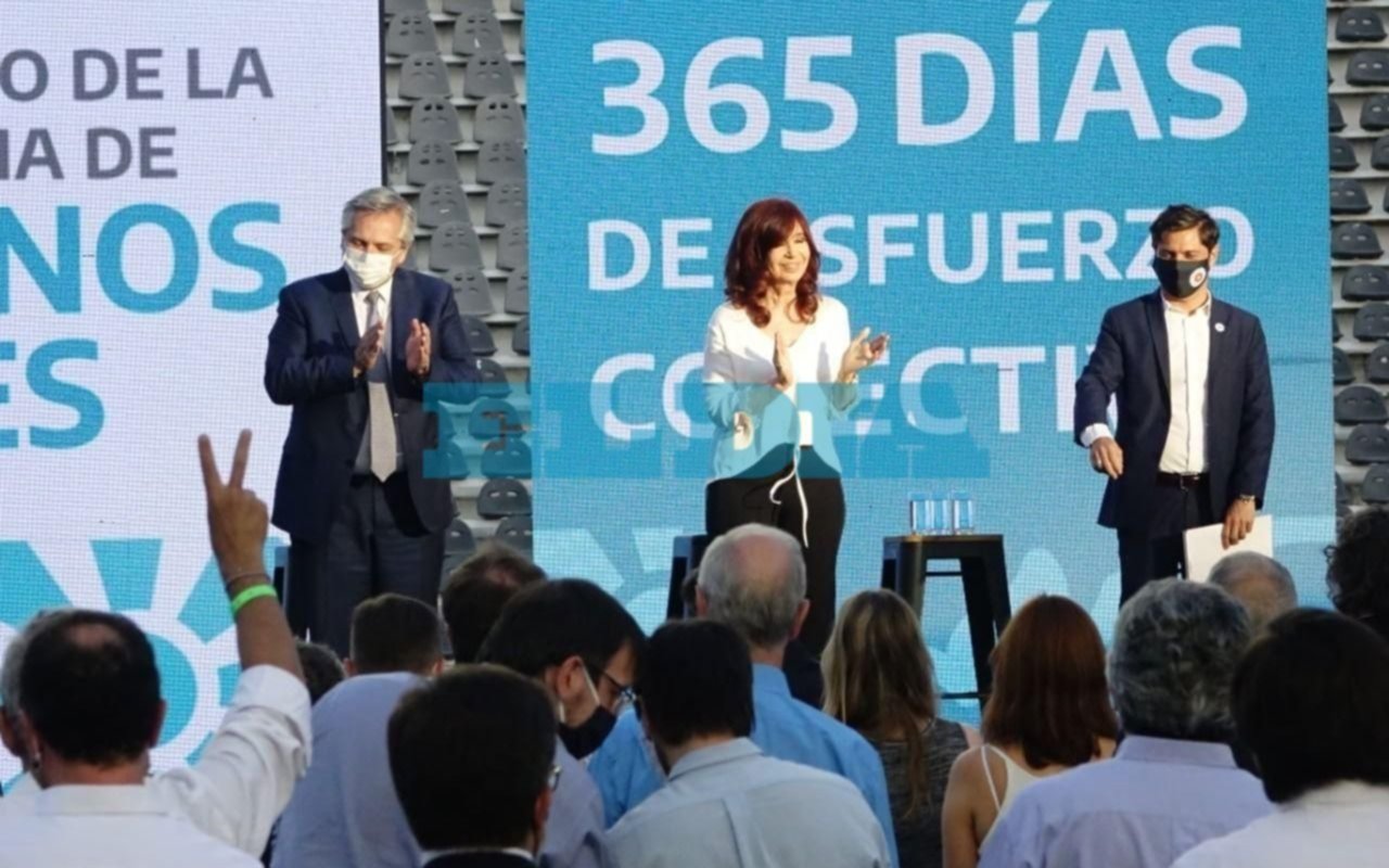 Cristina en el acto junto a Alberto F. y Kicillof en La Plata: "A los que tengan miedo de ser ministros que vayan a buscar otro laburo"
