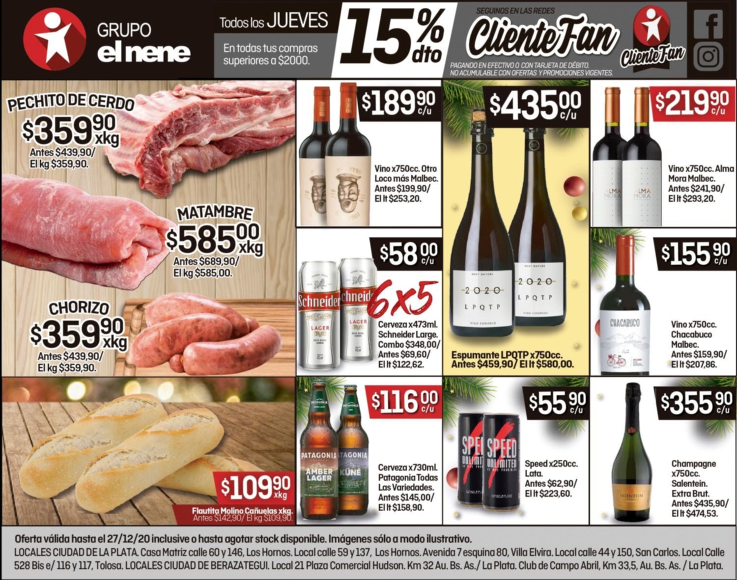 Ahora los jueves 15% de descuento en tus compras superiores a $2000