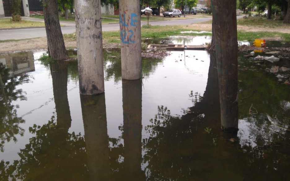 En 52 y 137 hace diez días están con una laguna en la vereda y no pueden ni salir de su casa
