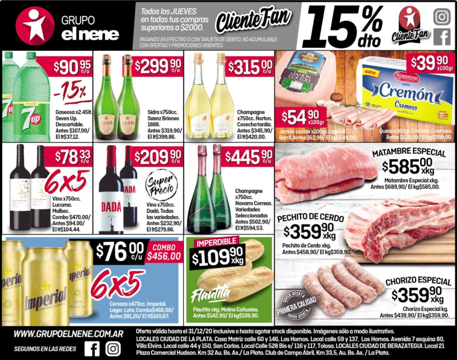 Ahora los jueves 15% de descuento en tus compras superiores a $2000