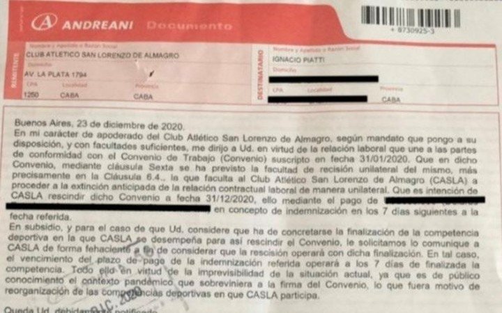 Con carta documento incluida, horas decisivas para San Lorenzo y Piatti