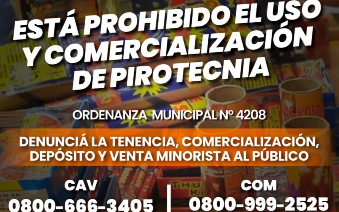 Rige la prohibición a la pirotecnia