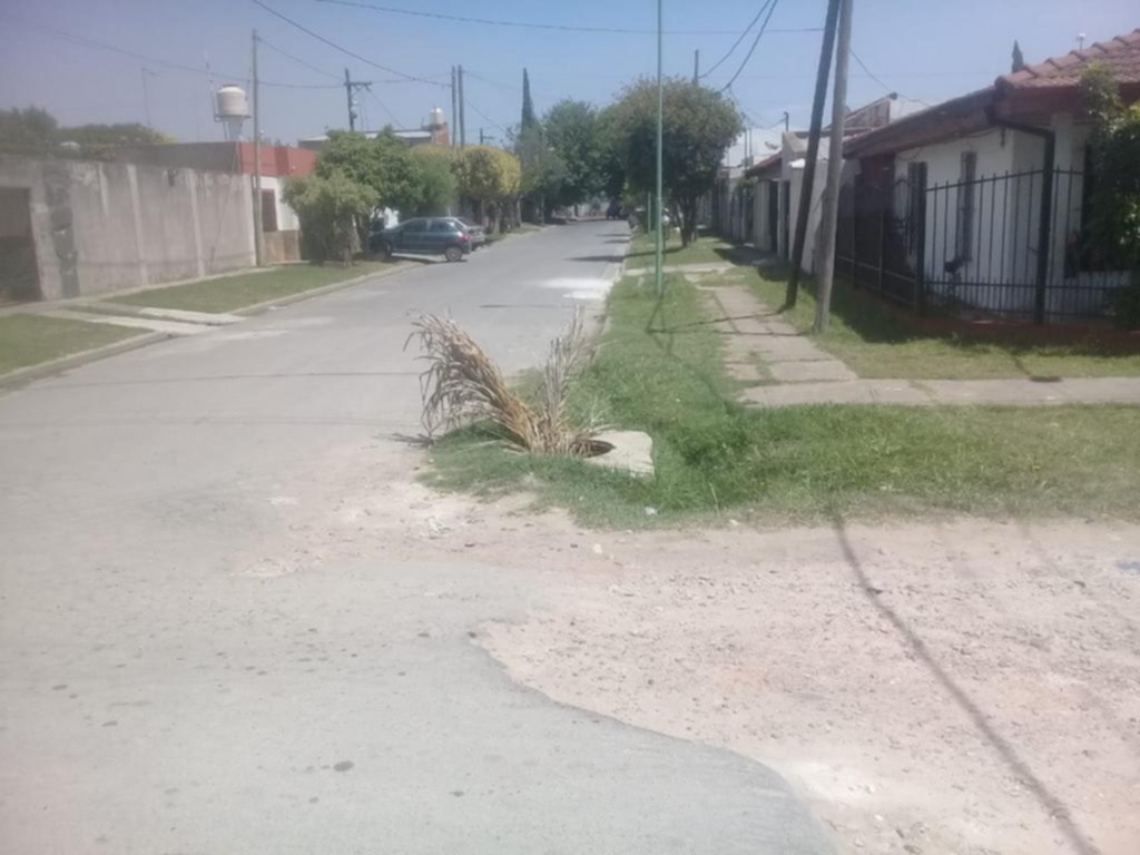 Robaron una tapa y lo señalizaron con una rama