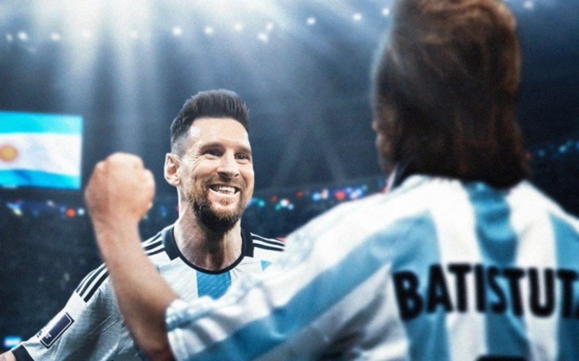 Messi alcanzó el récord de Batistuta en mundiales: emotivo mensaje del Batigol