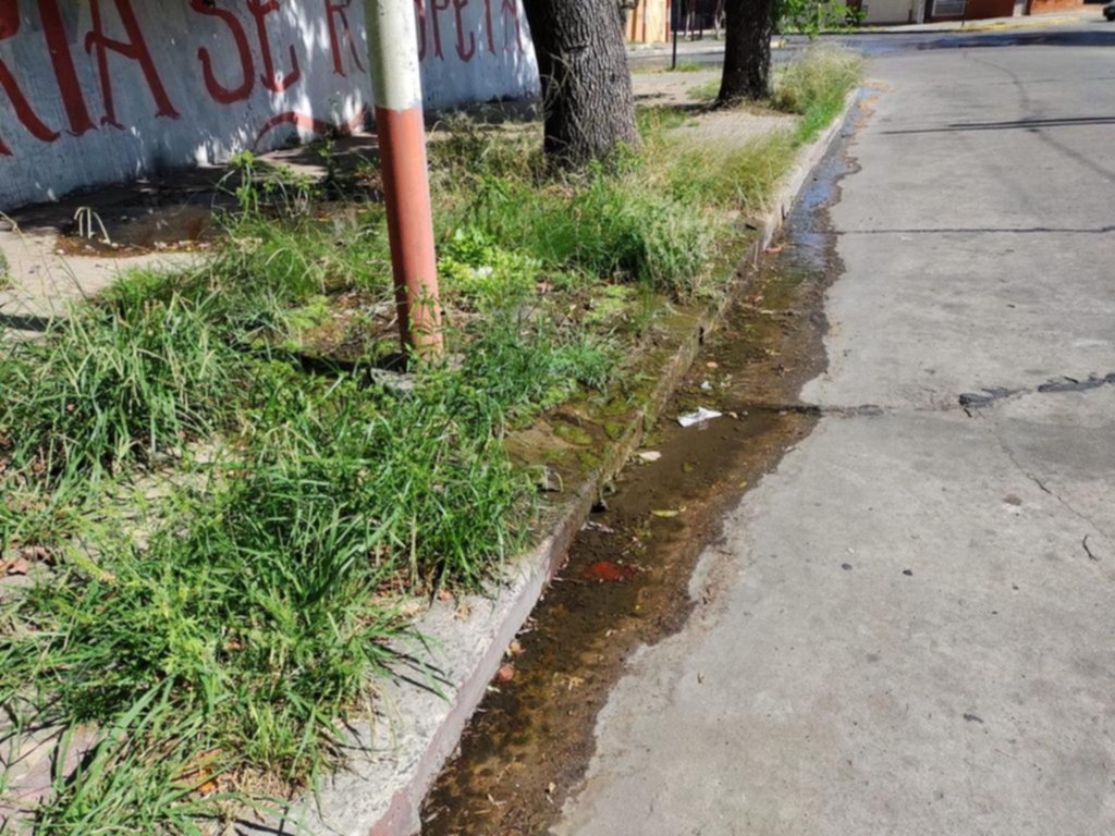 Reclamo en el barrio La Loma por una pérdida de agua