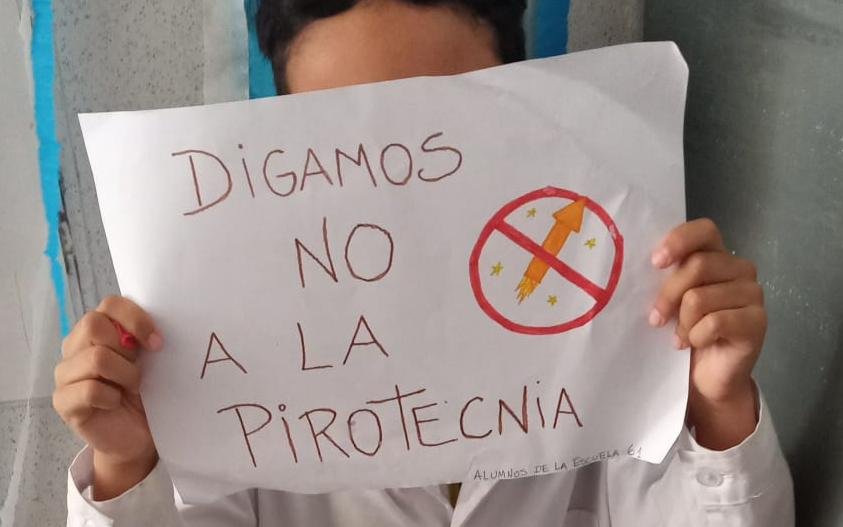 Campaña de dos escuelas contra la pirotecnia