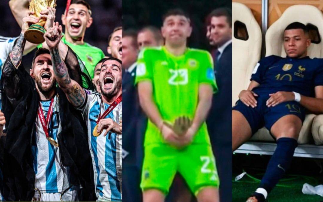 Lionel Messi, Dibu Martínez y Kylian Mbappé, las imágenes que recorren el mundo