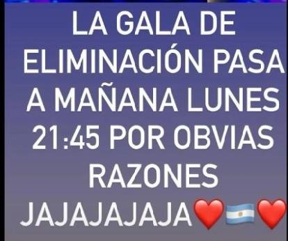 Por los festejos, se pasó para hoy la eliminación de “GH”
