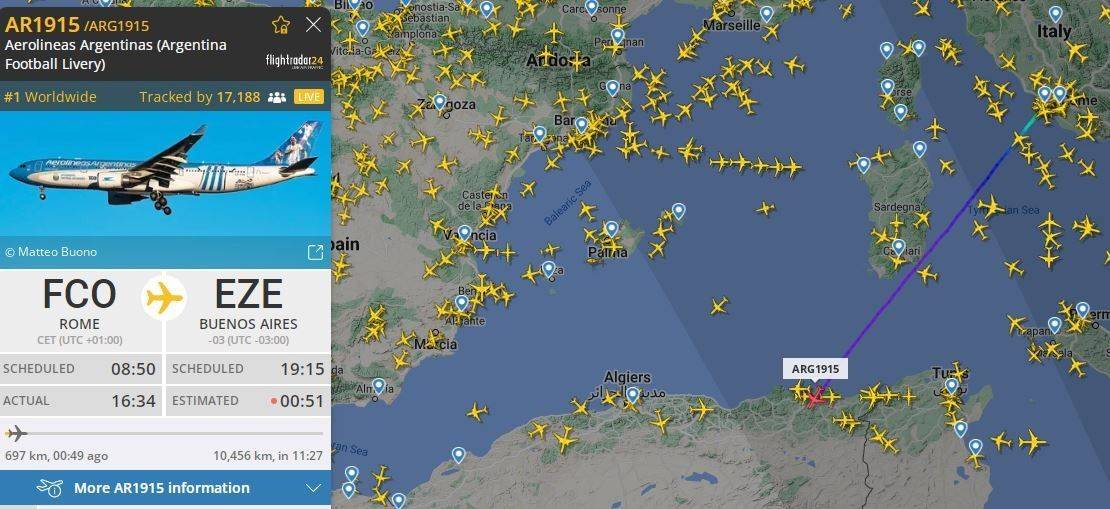 Los campeones del mundo rumbo a Buenos Aires: seguí el vuelo minuto a minuto