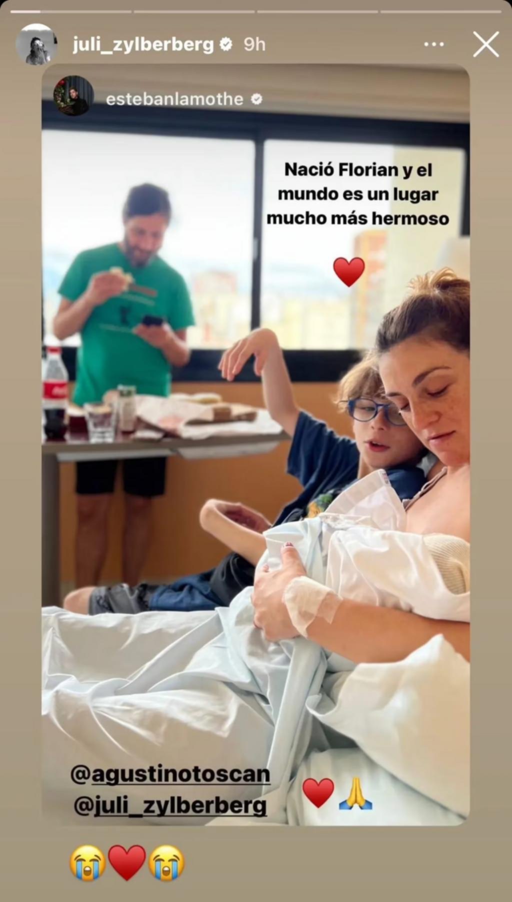 Lamothe y un tierno posteo sobre el nuevo hijo de su ex