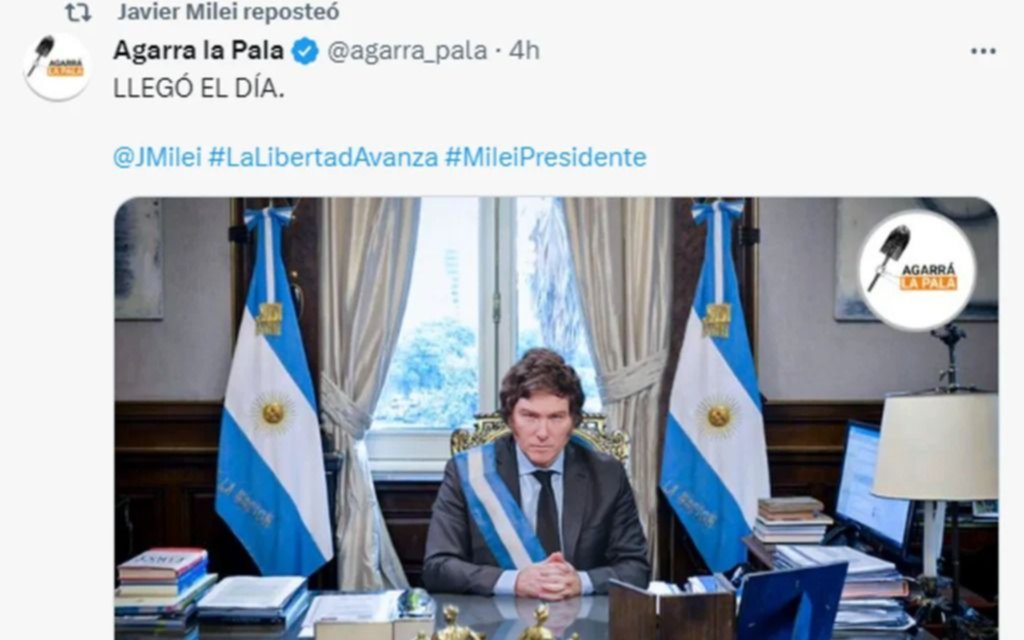 "Llegó el día", la primera reacción en redes sociales de Javier Milei