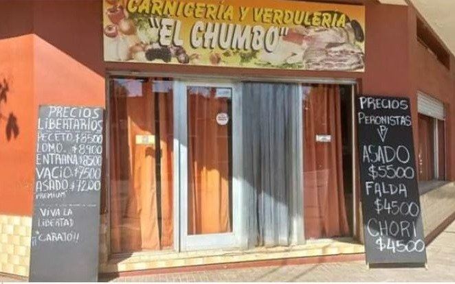 Una carnicería bonaerense puso precios diferentes para "libertarios" y para "peronistas"