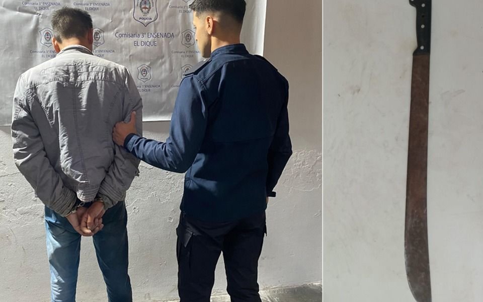 Atraparon al "loco del machete" en Ensenada: tras el brindis, alteró a todo un barrio