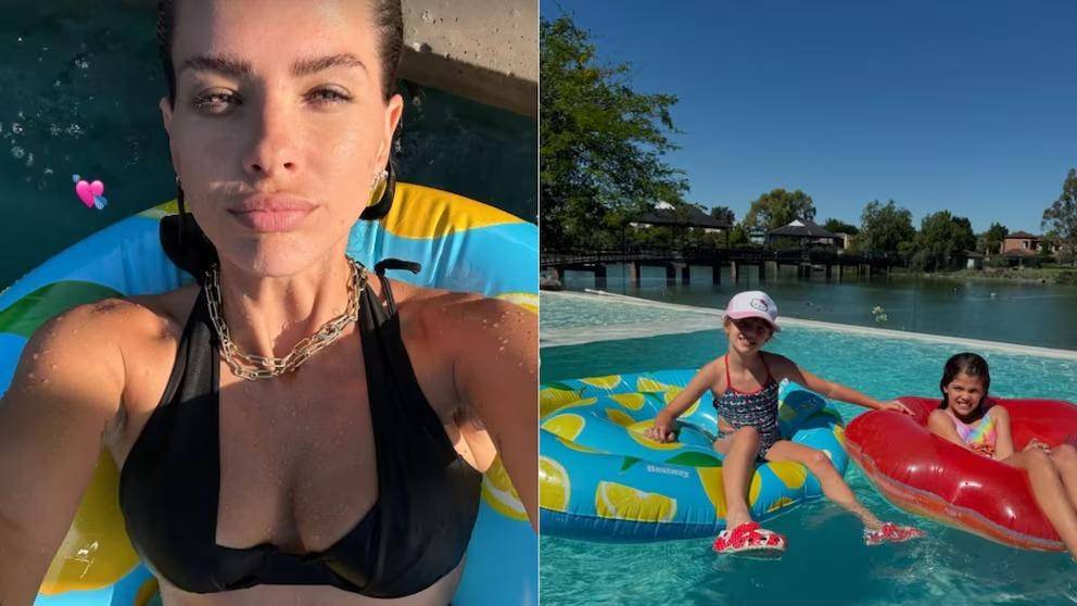 La China se divierte en el inflable de las hijas de Wanda