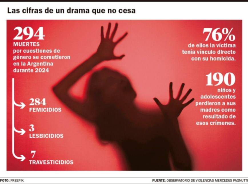 Femicidios: volvieron a subir durante 2024