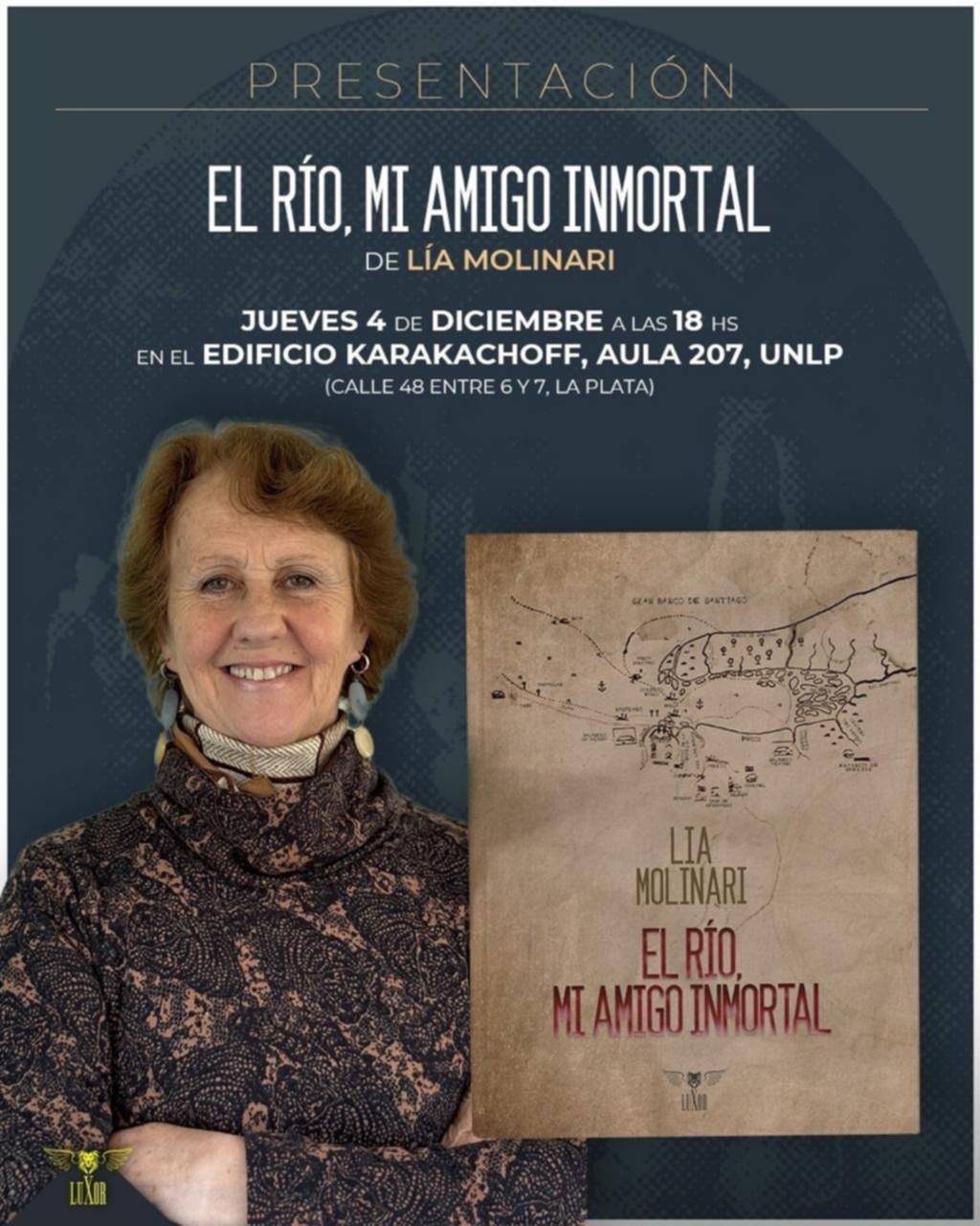 La escritora platense Lía Molinari presenta su primera novela: "El Río, Mi Amigo Inmortal"