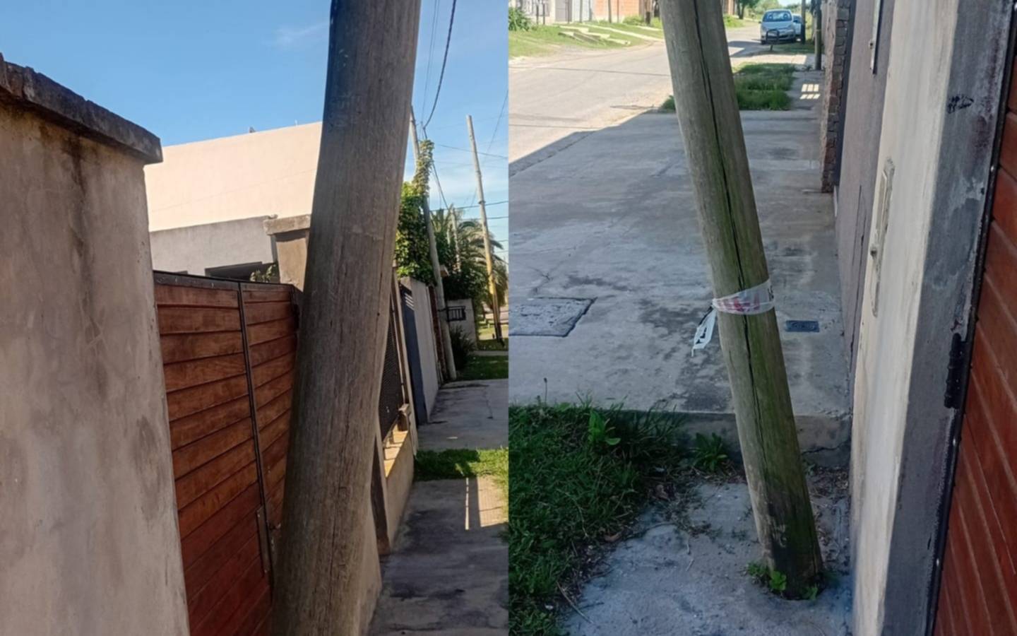 Un poste a punto de caerse en Gonnet: “En la base está podrido”