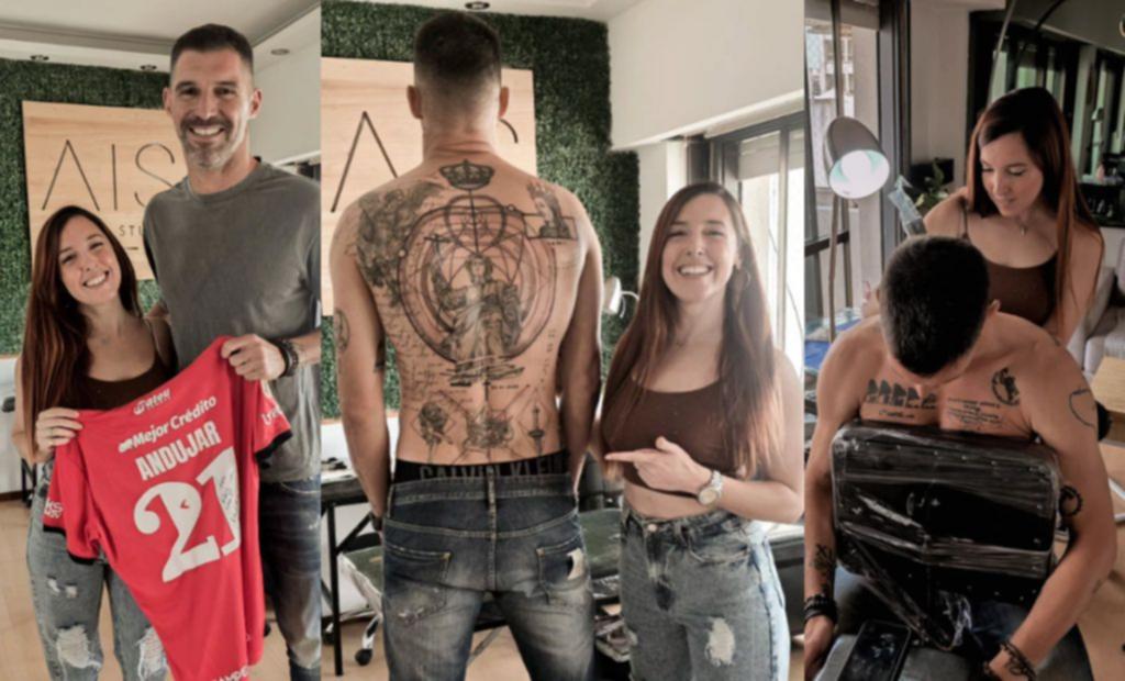 El mega tatoo que le hizo una tatuadora Pincha a Andújar: ¡cinco meses de trabajo!