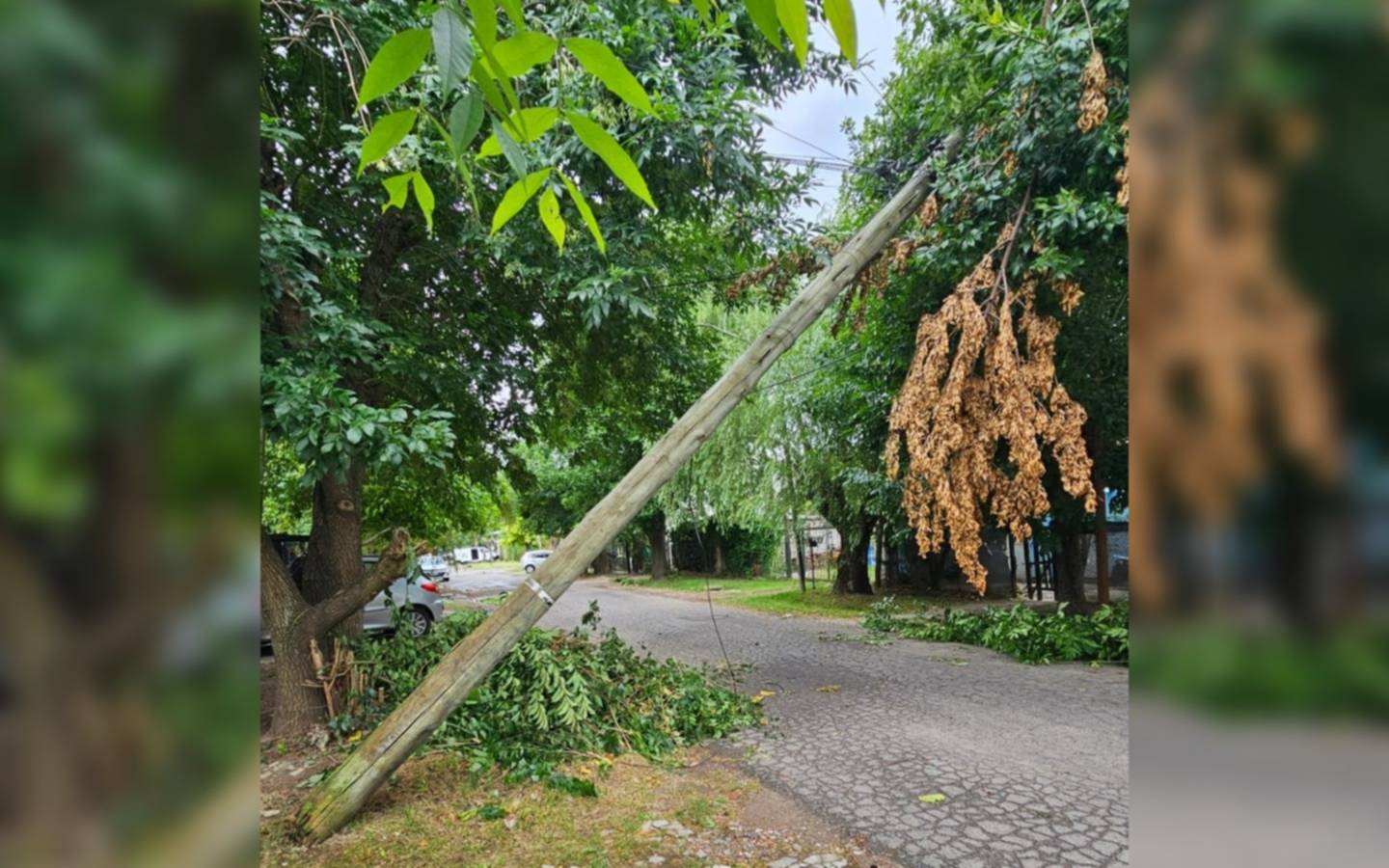 Un poste a punto de caerse mantiene en vilo a vecinos de City Bell