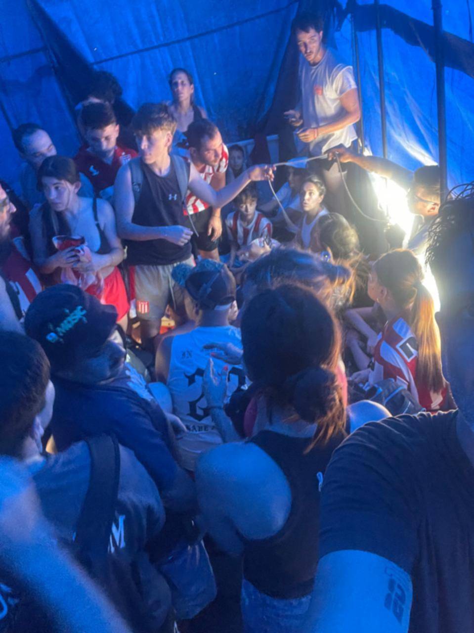 Their bus broke down and they took a truck to the stadium