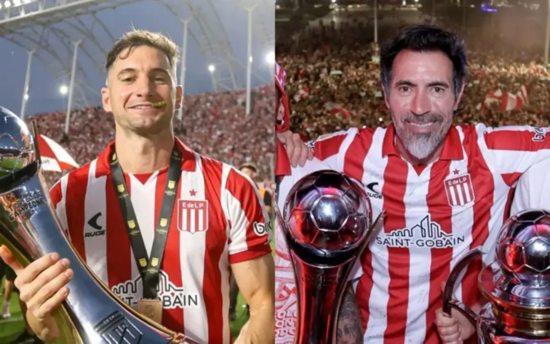 De rivales a festejar juntos en Estudiantes: la inédita foto de Domínguez y Lucas Alario que se viralizó tras ganar el Trofeo de Campeones