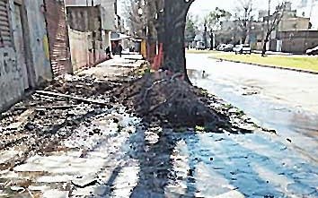 Abundante pérdida de agua en el barrio Meridiano V