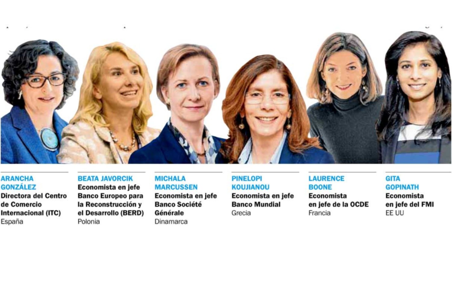 Una ola femenina pisa con fuerza en entidades económicas internacionales