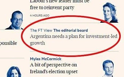 Dura crítica del Financial Times al Gobierno