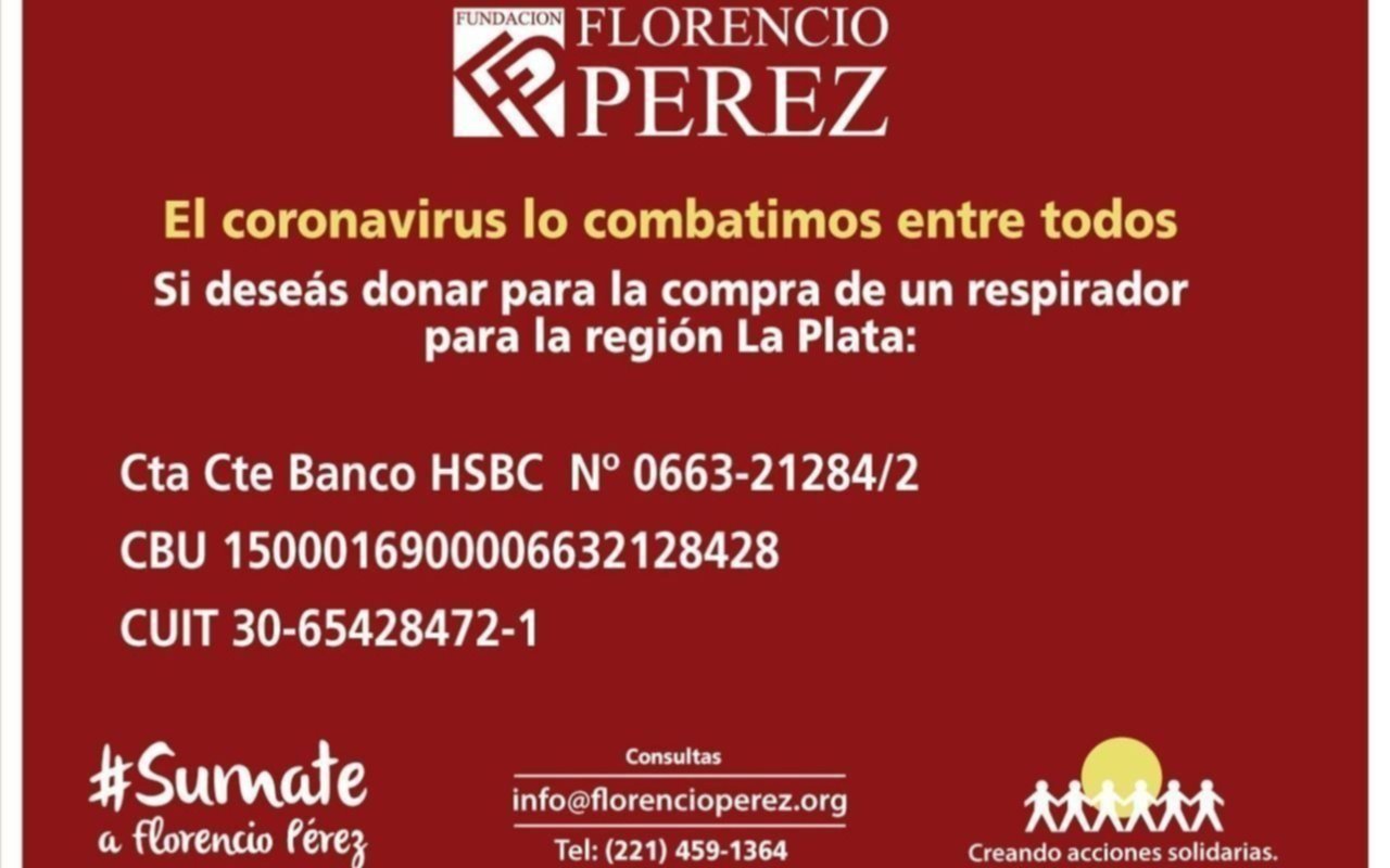 La Fundación Florencio Pérez recibe más aportes para equipar hospitales