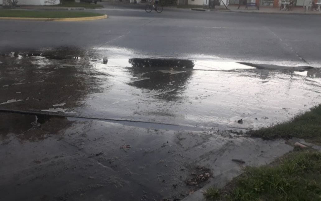 Otra filtración que tiene a maltraer a los vecinos, ahora frente a plaza Alsina