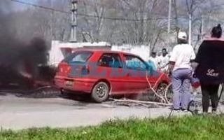 Tensión y susto en un corte de calle en Romero