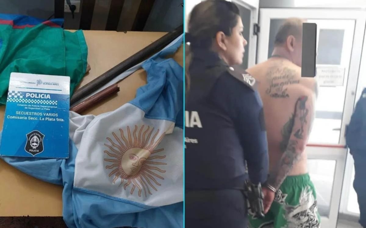 Cayó por robar dos banderas en un jardín