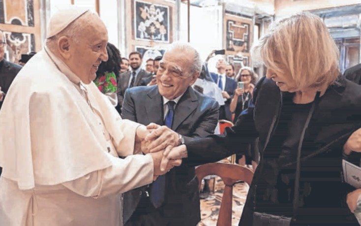 El Papa volvió a las “pistas” y estuvo con Scorsese