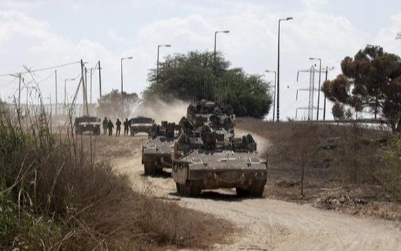 La entrada de tanques israelíes en Cisjordania