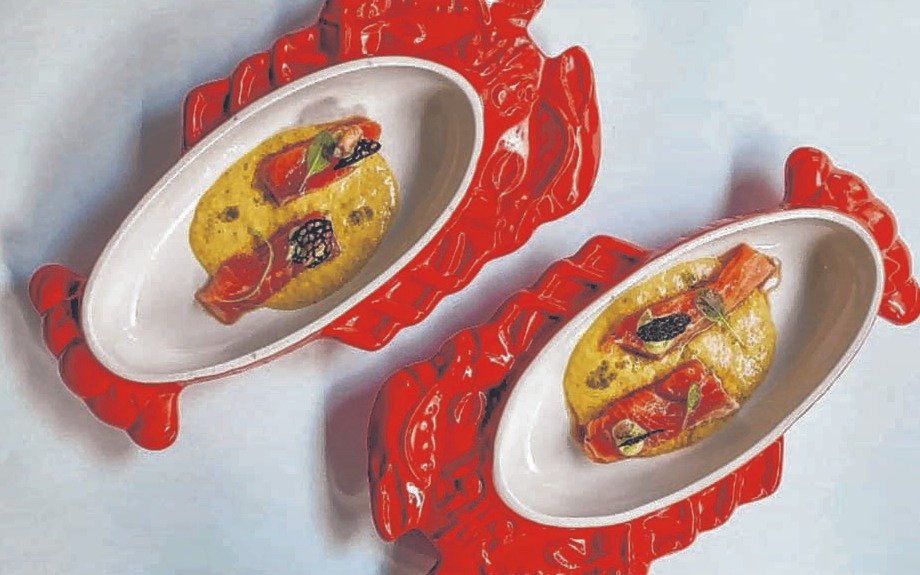 Tiradito tibio de trucha salmonada