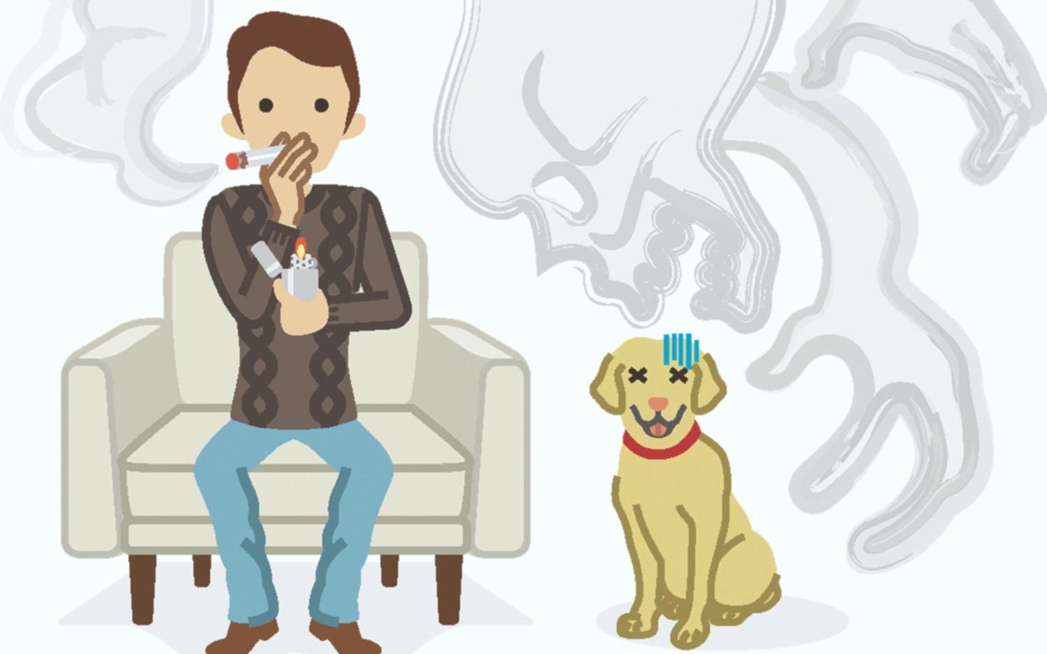El cigarrillo es enemigo de las mascotas, pero no afecta por igual a perros, gatos, pájaros y hámsters