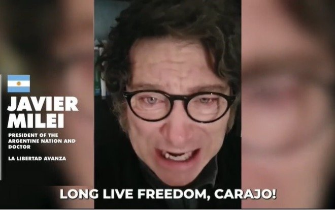 La sorpresiva aparición de Javier Milei en una cumbre ultraderechista